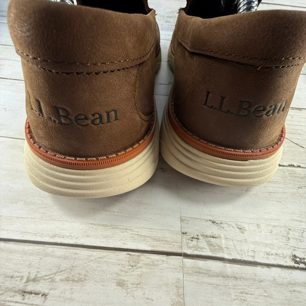 LL Bean Mens Comfort Camp Venetian Loafers Brown Leather Slip On Shoes 11 M‎